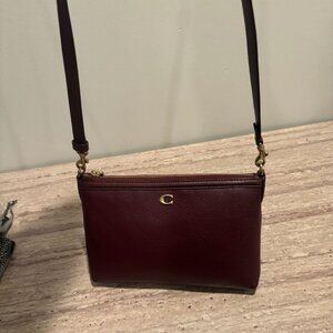 NWT COACH Refined Pebble Leather Legacy Merlot